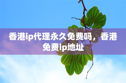 香港ip代理永久免费吗，香港免费ip地址
