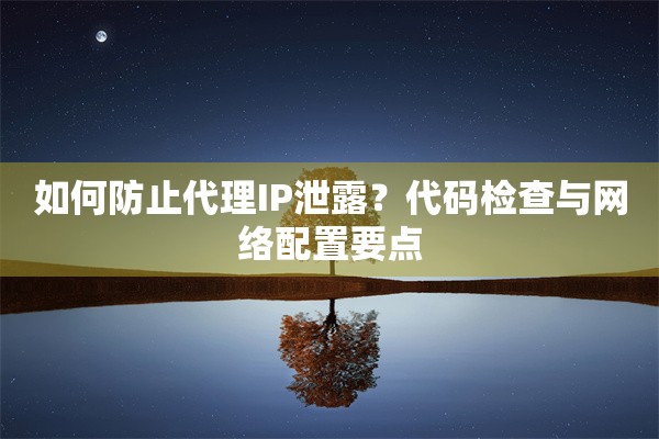 如何防止代理IP泄露?代码检查与网络配置要点