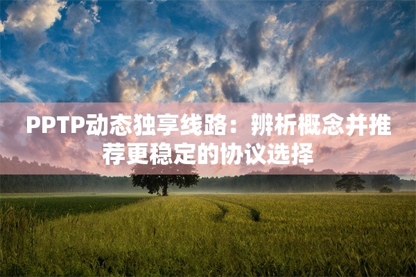 PPTP动态独享线路:辨析概念并推荐更稳定的协议选择