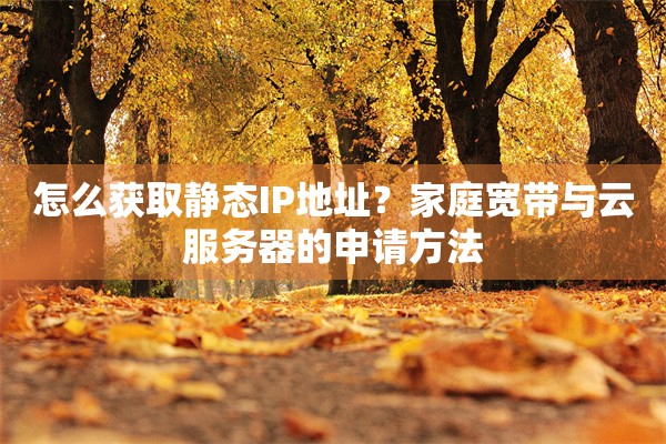 怎么获取静态IP地址?家庭宽带与云服务器的申请方法