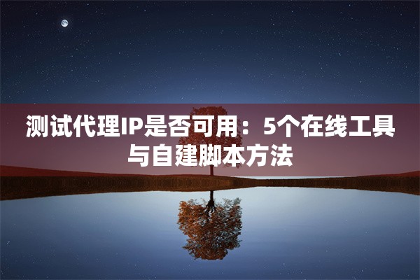 测试代理IP是否可用：5个在线工具与自建脚本方法