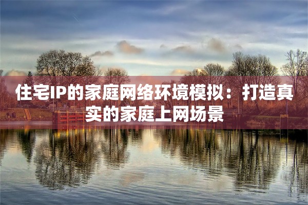 住宅IP的家庭网络环境模拟：打造真实的家庭上网场景