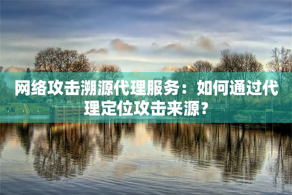 网络攻击溯源代理服务：如何通过代理定位攻击来源？