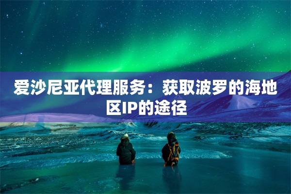 爱沙尼亚代理服务：获取波罗的海地区IP的途径