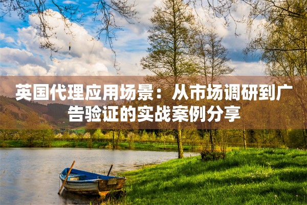 英国代理应用场景：从市场调研到广告验证的实战案例分享