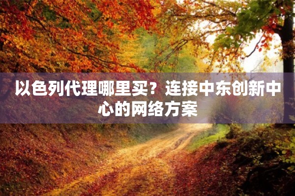 以色列代理哪里买？连接中东创新中心的网络方案