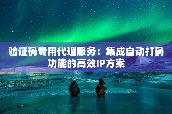 验证码专用代理服务:集成自动打码功能的高效IP方案