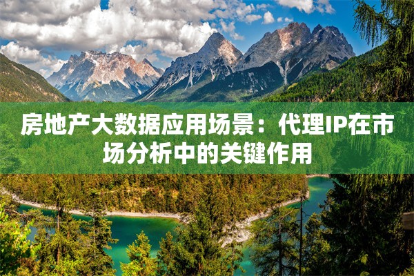 房地产大数据应用场景:代理IP在市场分析中的关键作用