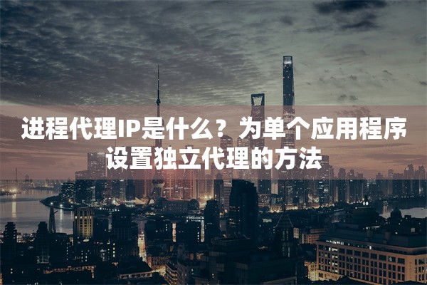 进程代理IP是什么?为单个应用程序设置独立代理的方法