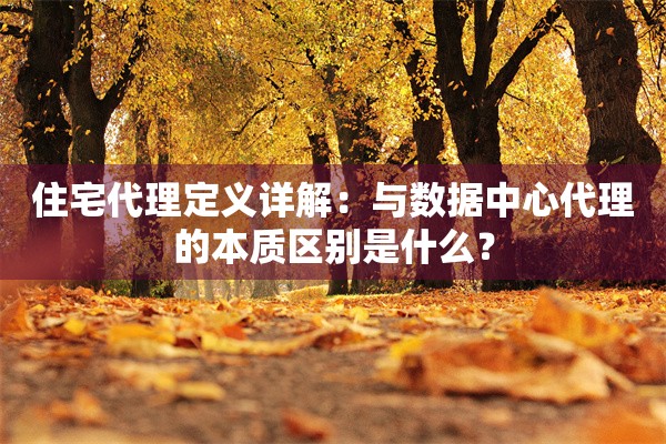 住宅代理定义详解:与数据中心代理的本质区别是什么?