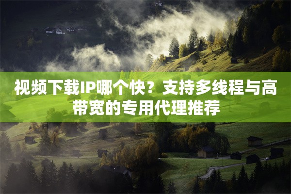 视频下载IP哪个快?支持多线程与高带宽的专用代理推荐