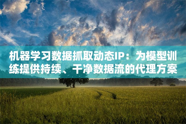 机器学习数据抓取动态IP:为模型训练提供持续、干净数据流的代理方案