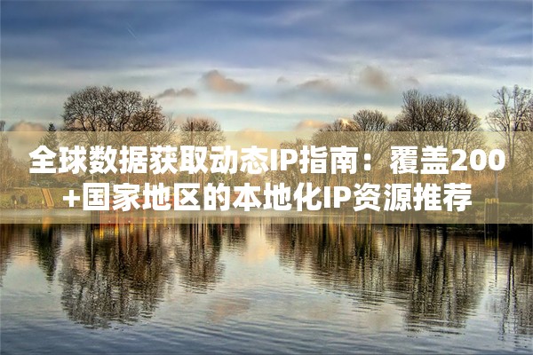 全球数据获取动态IP指南:覆盖200+国家地区的本地化IP资源推荐