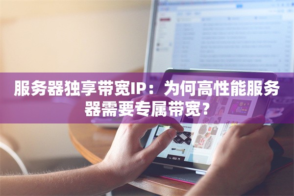 服务器独享带宽IP:为何高性能服务器需要专属带宽?