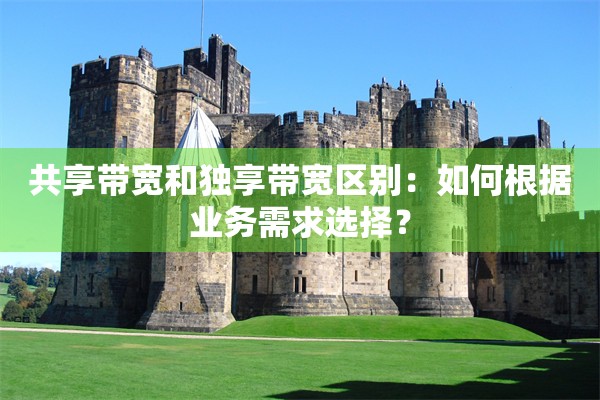 共享带宽和独享带宽区别:如何根据业务需求选择?