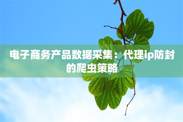 电子商务产品数据采集:代理ip防封的爬虫策略