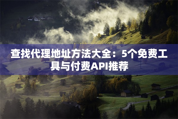 查找代理地址方法大全：5个免费工具与付费API推荐