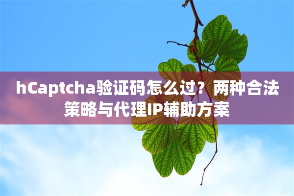hCaptcha验证码怎么过？两种合法策略与代理IP辅助方案