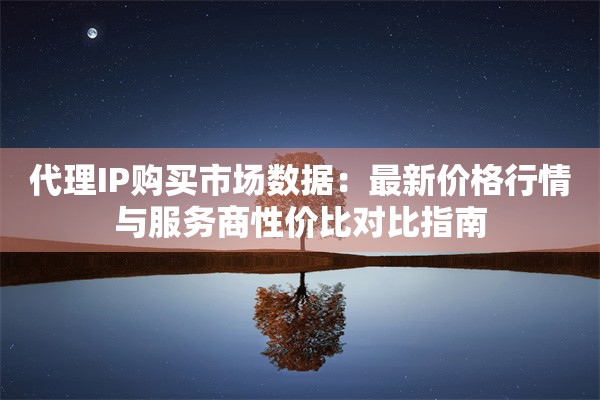 代理IP购买市场数据：最新价格行情与服务商性价比对比指南