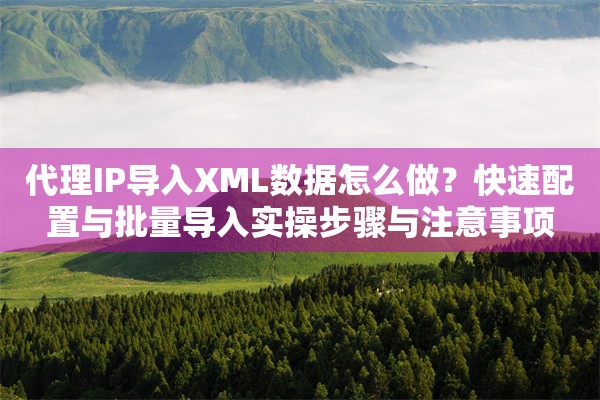 代理IP导入XML数据怎么做？快速配置与批量导入实操步骤与注意事项