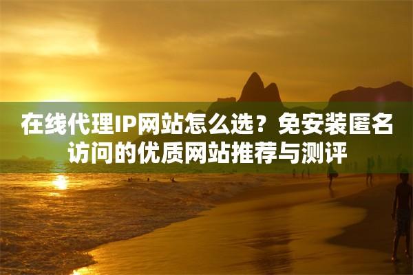 在线代理IP网站怎么选?免安装匿名访问的优质网站推荐与测评