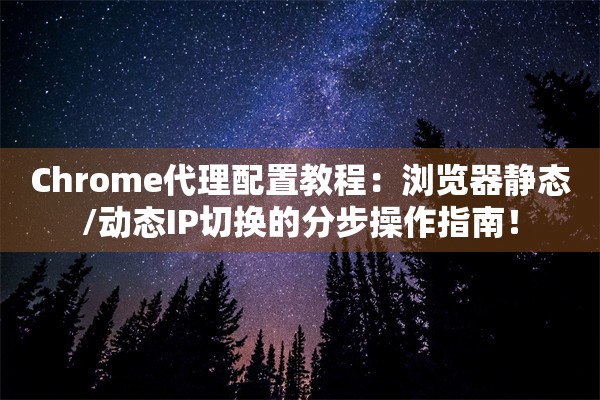 Chrome代理配置教程：浏览器静态/动态IP切换的分步操作指南！