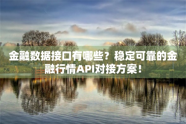 金融数据接口有哪些？稳定可靠的金融行情API对接方案！