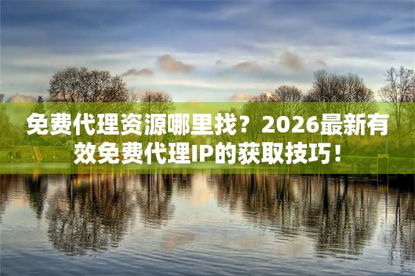 免费代理资源哪里找？2026最新有效免费代理IP的获取技巧！