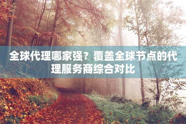 全球代理哪家强？覆盖全球节点的代理服务商综合对比