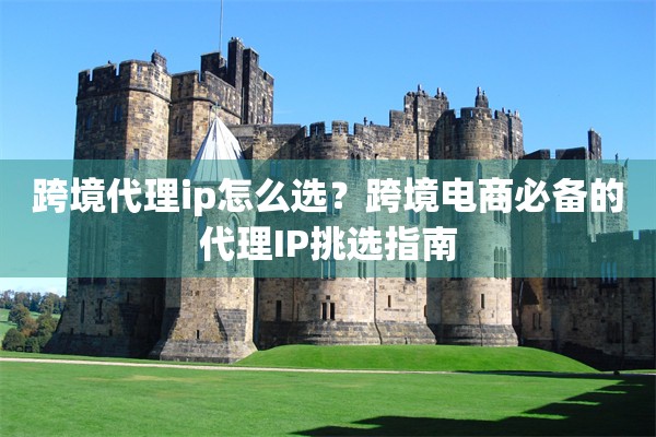 跨境代理ip怎么选？跨境电商必备的代理IP挑选指南