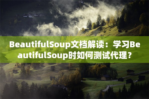 BeautifulSoup文档解读:学习BeautifulSoup时如何测试代理?