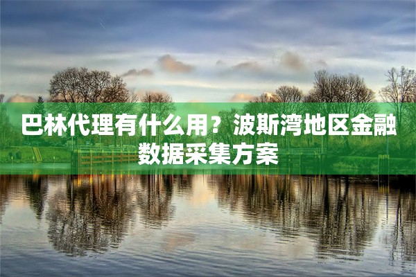 巴林代理有什么用？波斯湾地区金融数据采集方案