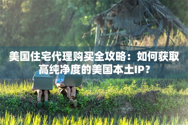 美国住宅代理购买全攻略：如何获取高纯净度的美国本土IP？