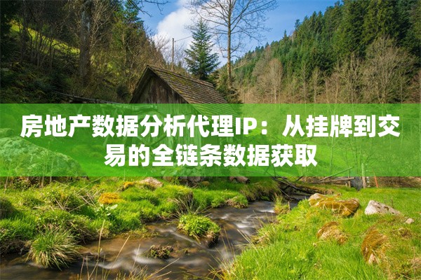 房地产数据分析代理IP：从挂牌到交易的全链条数据获取