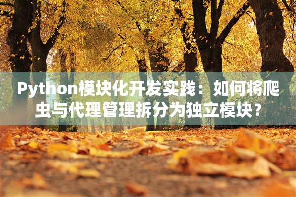 Python模块化开发实践：如何将爬虫与代理管理拆分为独立模块？