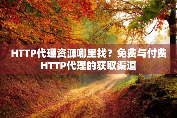 HTTP代理资源哪里找？免费与付费HTTP代理的获取渠道