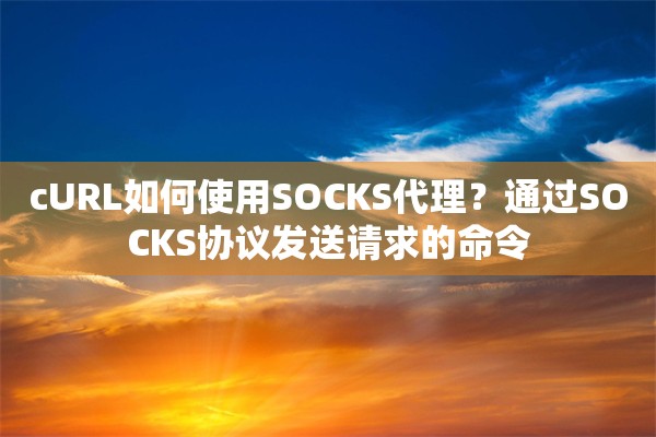 cURL如何使用SOCKS代理？通过SOCKS协议发送请求的命令