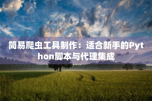 简易爬虫工具制作：适合新手的Python脚本与代理集成