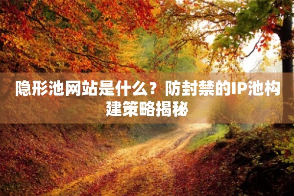 隐形池网站是什么？防封禁的IP池构建策略揭秘