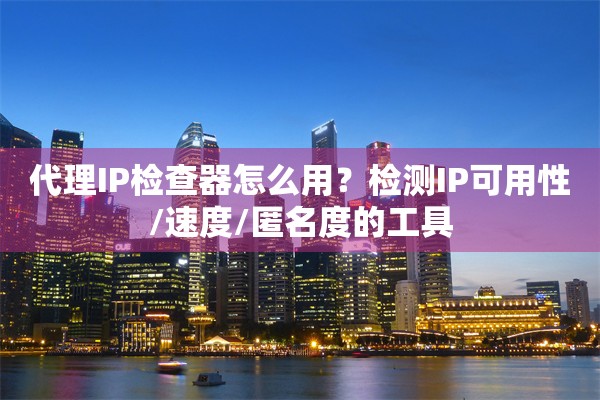 代理IP检查器怎么用？检测IP可用性/速度/匿名度的工具