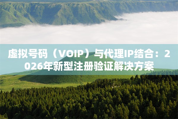 虚拟号码(VOIP)与代理IP结合:2026年新型注册验证解决方案