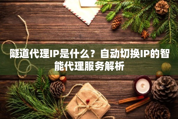 隧道代理IP是什么?自动切换IP的智能代理服务解析