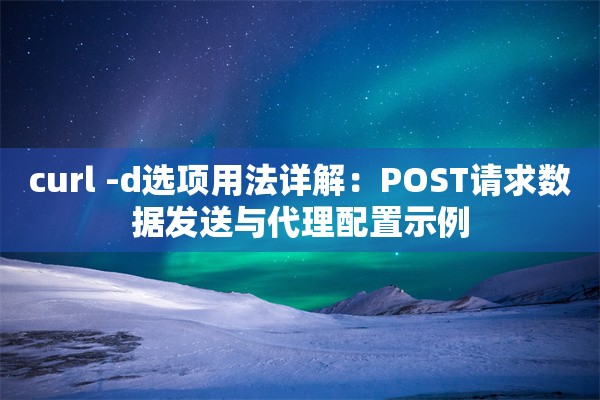 curl -d选项用法详解：POST请求数据发送与代理配置示例