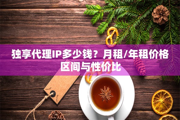 独享代理IP多少钱？月租/年租价格区间与性价比