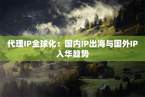 代理IP全球化：国内IP出海与国外IP入华趋势