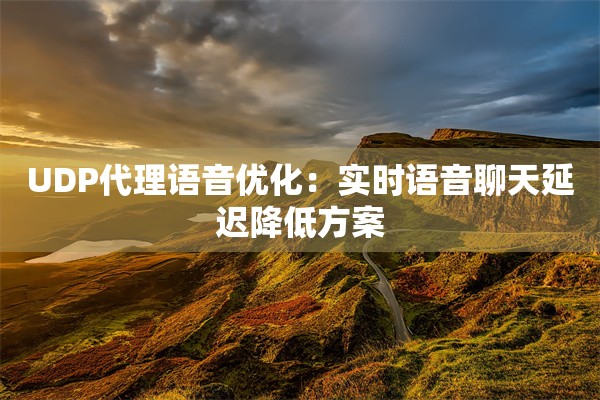 UDP代理语音优化:实时语音聊天延迟降低方案