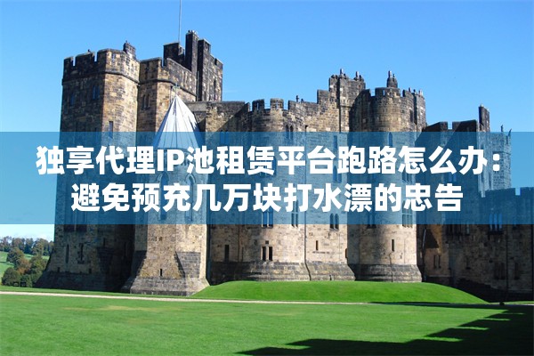 独享代理IP池租赁平台跑路怎么办：避免预充几万块打水漂的忠告