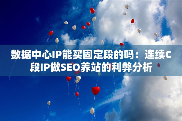 数据中心IP能买固定段的吗：连续C段IP做SEO养站的利弊分析