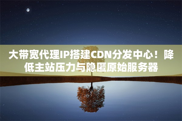 大带宽代理IP搭建CDN分发中心！降低主站压力与隐匿原始服务器