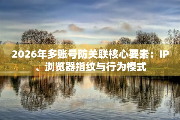 2026年多账号防关联核心要素：IP、浏览器指纹与行为模式